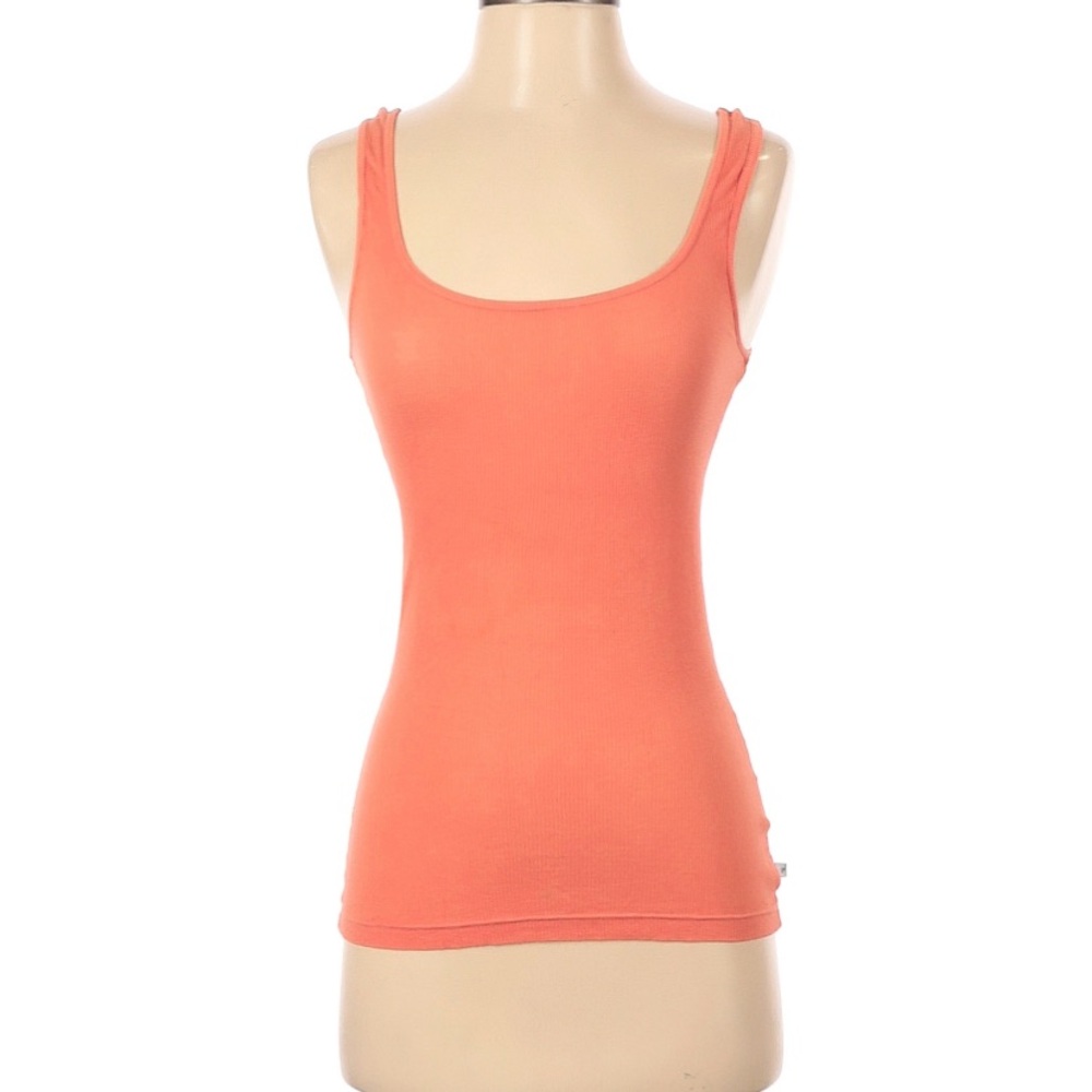 Standard James Perse Light Orange Ribbed Long Tank Top - Size 1 (Small)